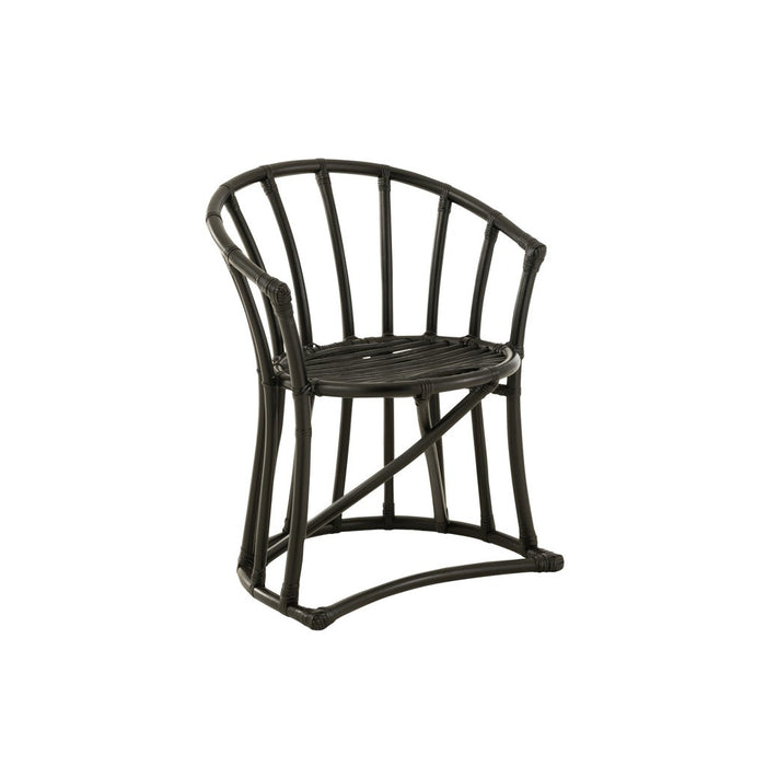 Eetkamerstoel Zwart Rotan 61 cm-Eetkamerstoelen-J-Line