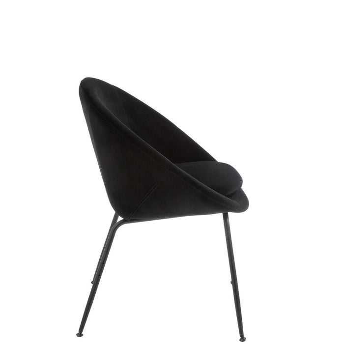 Eetkamerstoel Zwart Schuim Rond 56 cm 56.5x69x80 cm-Eetkamerstoelen-J-Line