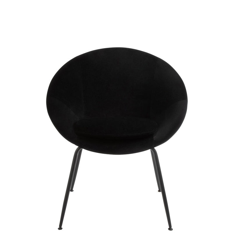 Eetkamerstoel Zwart Schuim Rond 56 cm 56.5x69x80 cm-Eetkamerstoelen-J-Line