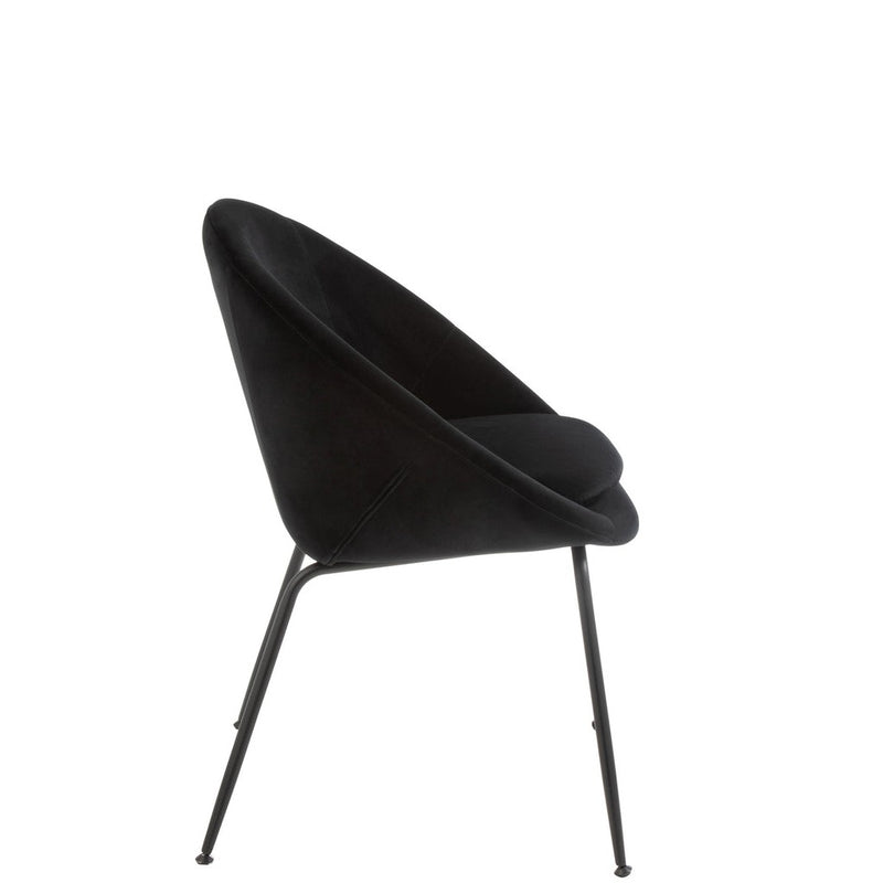 Eetkamerstoel Zwart Schuim Rond 56 cm 56.5x69x80 cm-Eetkamerstoelen-J-Line