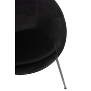 Eetkamerstoel Zwart Schuim Rond 56 cm 56.5x69x80 cm-Eetkamerstoelen-J-Line