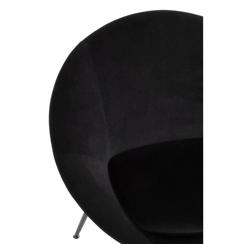 Eetkamerstoel Zwart Schuim Rond 56 cm 56.5x69x80 cm-Eetkamerstoelen-J-Line
