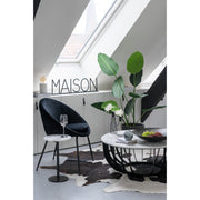 Eetkamerstoel Zwart Schuim Rond 56 cm 56.5x69x80 cm-Eetkamerstoelen-J-Line