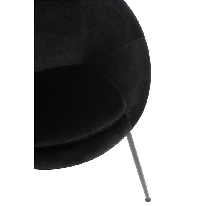 Eetkamerstoel Zwart Schuim Rond 56 cm-Eetkamerstoelen-J-Line