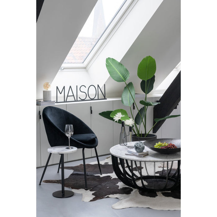 Eetkamerstoel Zwart Schuim Rond 56 cm-Eetkamerstoelen-J-Line