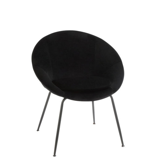 Eetkamerstoel Zwart Schuim Rond 56 cm-Eetkamerstoelen-J-Line