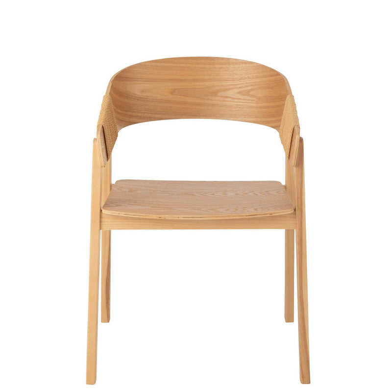 Eetkamerstoel Zwart Touw 53 cm 52.8x57.1x76.8 cm-Eetkamerstoelen-J-Line