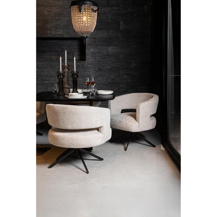 Eetkamerstoelen Eetkamerstoel Baldr Crème Dining Stoel Legacy 15 Dove Zwart-Eetkamerstoelen-PTMD