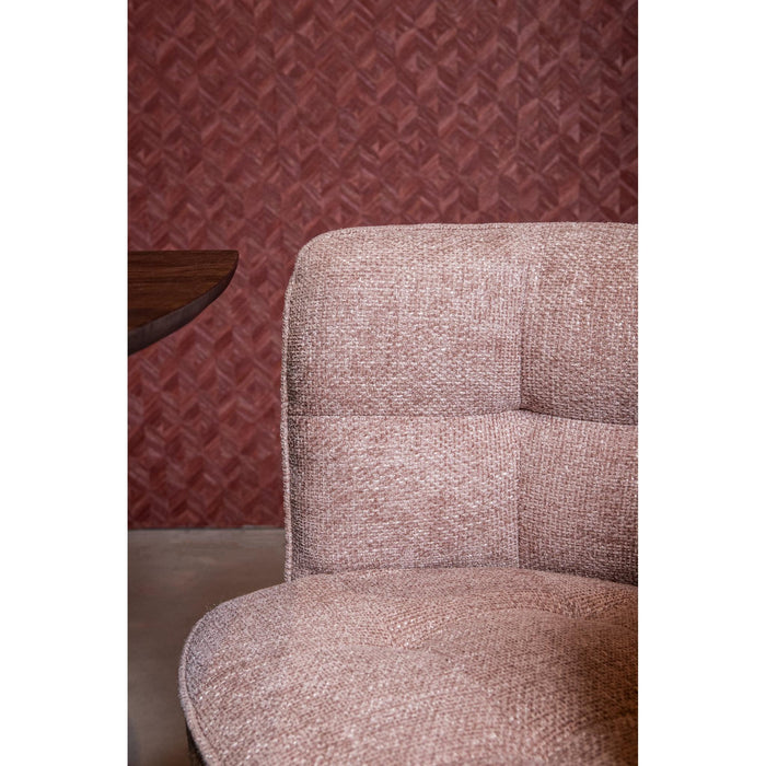 Eetkamerstoelen Eetkamerstoel Odin Roze Diningchair Legacy 14 Flamingo Zwart-Eetkamerstoelen-PTMD