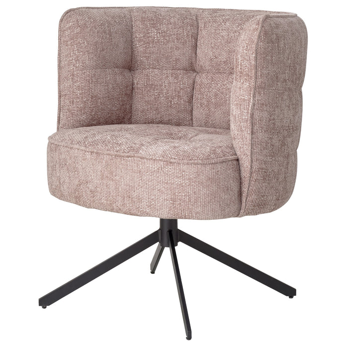 Eetkamerstoelen Eetkamerstoel Odin Roze Diningchair Legacy 14 Flamingo Zwart-Eetkamerstoelen-PTMD