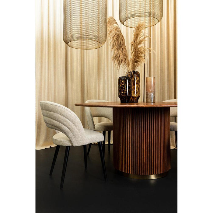 Eetkamerstoelen Lamp Abierto Zwart Nanci Stof Eetkamerstoel-Eetkamerstoelen-PTMD
