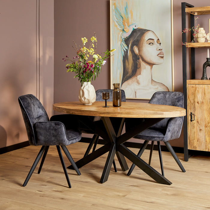 Eetkamertafel Denver | Ovaal | Mangohout | 160 cm-Eettafels-Starfurn