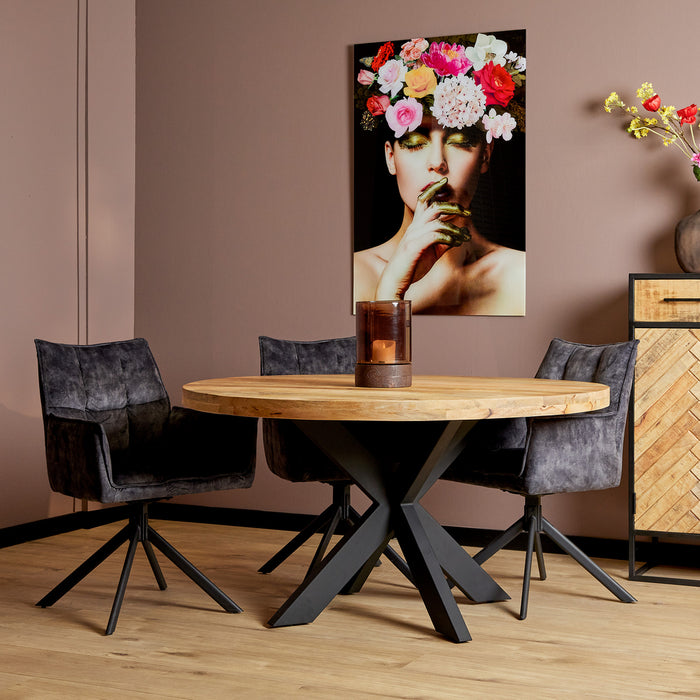Eetkamertafel Denver | Rond | Mangohout | 130 cm-Eettafels-Starfurn