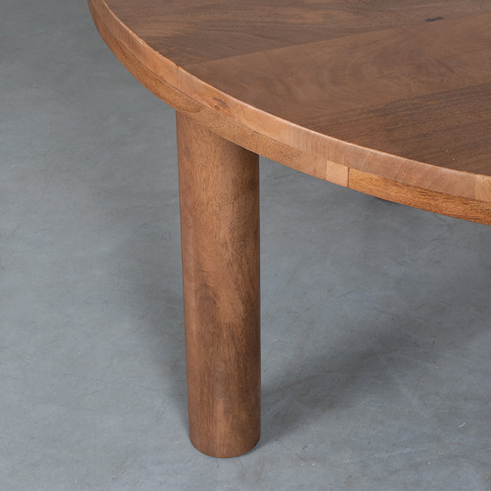 Eetkamertafel Elly - Nature Smooth - Mangohout - 140 cm - Rond-Eettafels-LABEL51