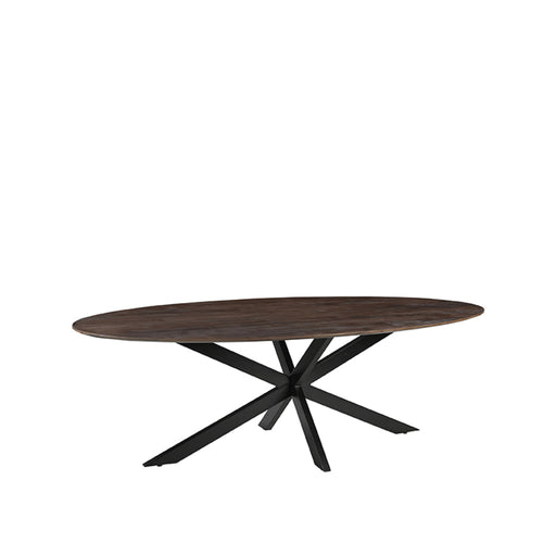 Eetkamertafel James - Espresso - Mangohout - 210 cm - Ovaal-Eettafels-LABEL51