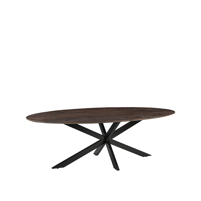 Eetkamertafel James - Espresso - Mangohout - 210 cm - Ovaal-Eettafels-LABEL51