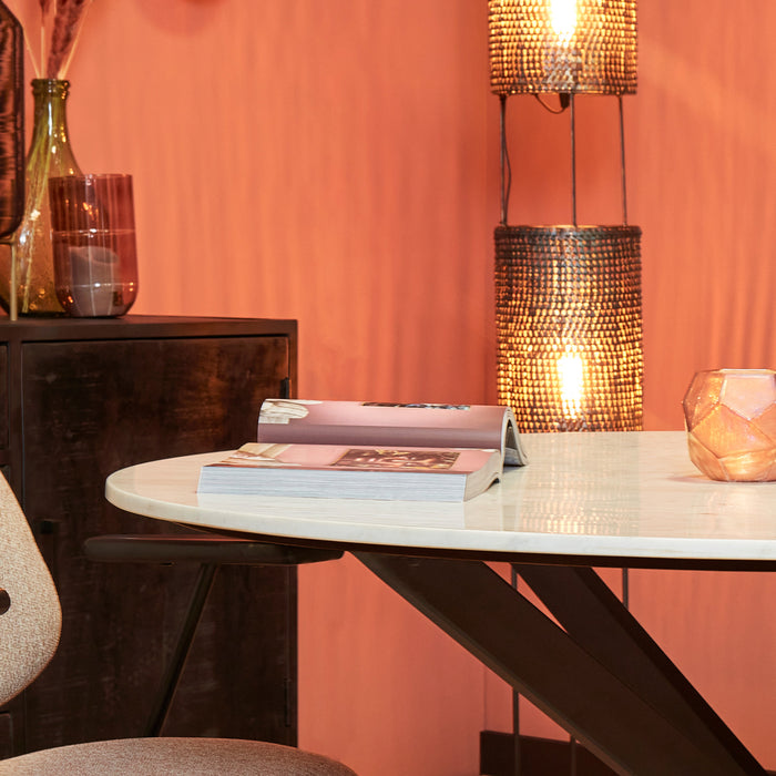 Eetkamertafel Lynn | Rond | Wit marmer | 130 CM-Eettafels-Starfurn