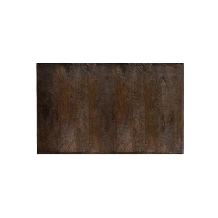 Eetkamertafel Tafelblad Straight Edge - Espresso - Mangohout-Eettafels-LABEL51