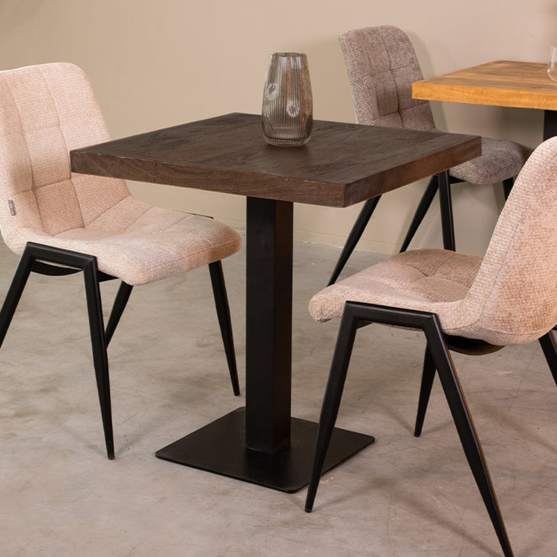 Eetkamertafel Tafelblad Straight Edge Espresso Mangohout #-Vierkante tafelbladen-LABEL51