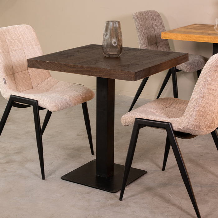 Eetkamertafel Tafelblad Straight Edge Espresso Mangohout #-Vierkante tafelbladen-LABEL51