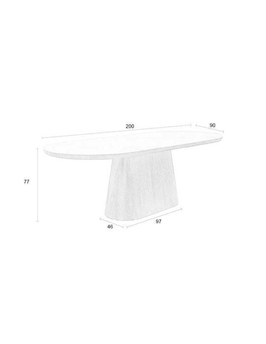 Eettafel Almira Ovaal Eiken-Creating Home