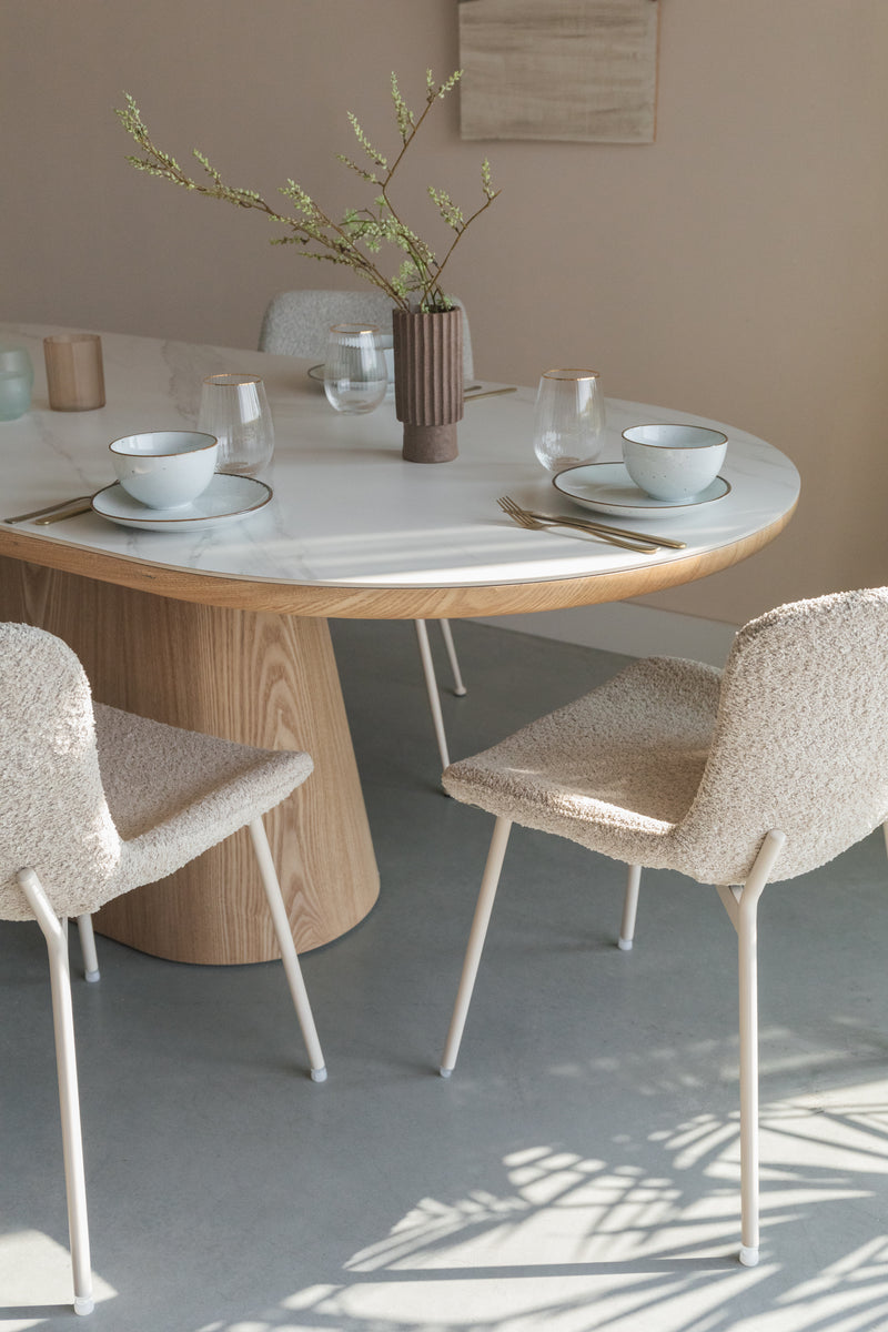 Eettafel Almira Oval 200 Sintered Stone veneer Bruin 200x90 cm-Eettafels-Creating Home