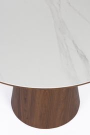 Eettafel Almira Rond Sintered Stone veneer Bruin 115x115 cm-Eettafels-Creating Home