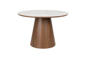 Eettafel Almira Rond Sintered Stone veneer Bruin 115x115 cm-Eettafels-Creating Home