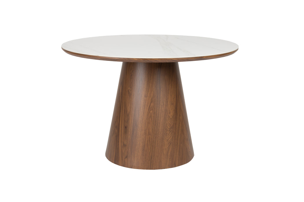 Eettafel Almira Rond Sintered Stone veneer Bruin 115x115 cm-Eettafels-Creating Home