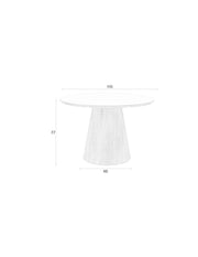Eettafel Almira Rond Sintered Stone veneer Bruin 115x115 cm-Eettafels-Creating Home