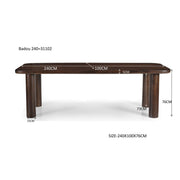 Eettafel Badou Mangohout Bruin 240x100 cm-Eettafels-Livingfurn