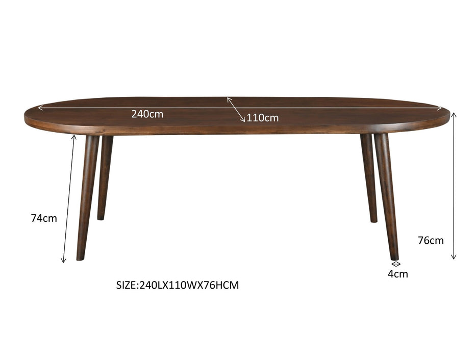 Eettafel Beaunan Mangohout Bruin 240cm