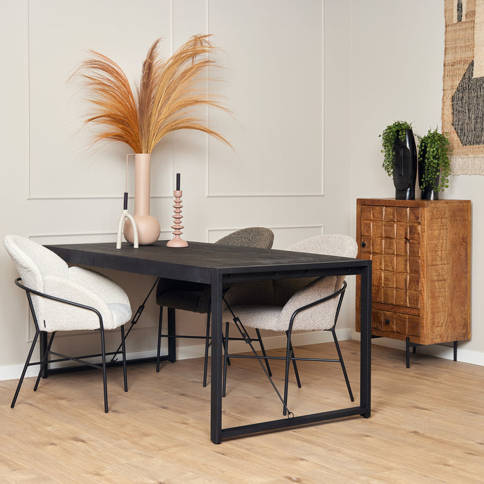 Eettafel Boaz Zwart - 220 cm-Eettafels-Starfurn
