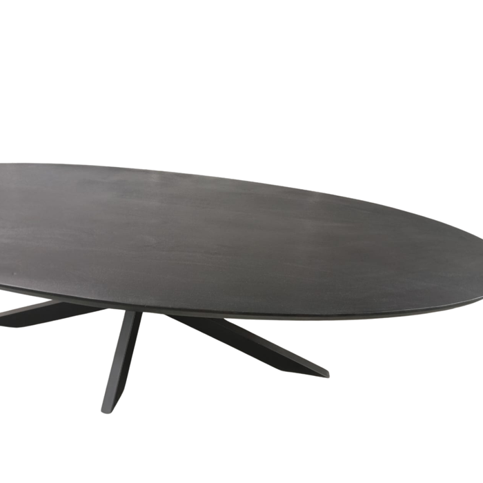 Eettafel Brandy Black | 160 cm | Ovaal-Eettafels-Starfurn