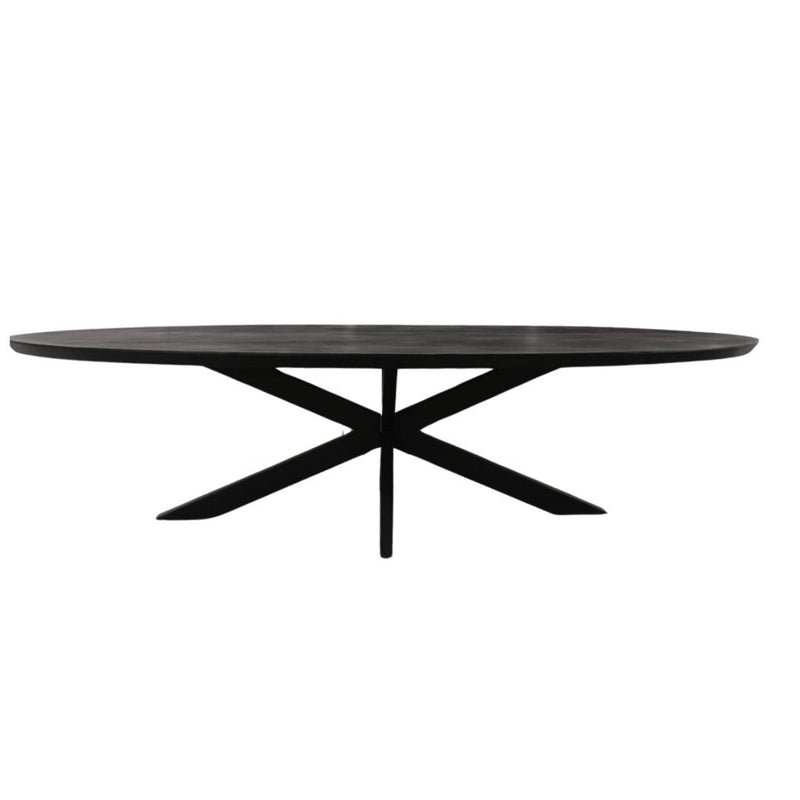 Eettafel Brandy Zwart 160 cm Ovaal 160x90x76 cm-Eettafels-Starfurn