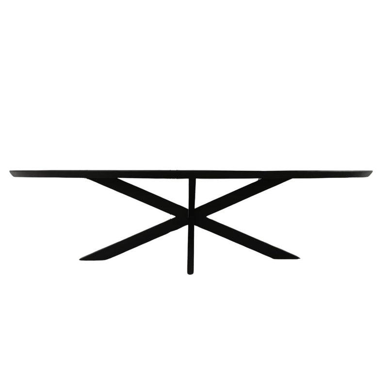 Eettafel Brandy Zwart 300 cm Ovaal 300x120x76 cm-Eettafels-Starfurn