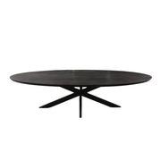 Eettafel Brandy Zwart 300 cm Ovaal 300x120x76 cm-Eettafels-Starfurn