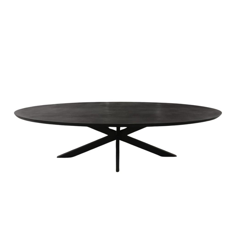 Eettafel Brandy Zwart 300 cm Ovaal 300x120x76 cm-Eettafels-Starfurn