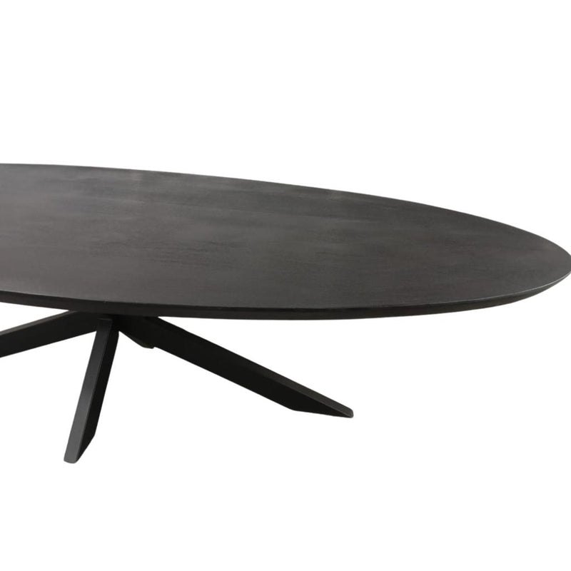 Eettafel Brandy Zwart 300 cm Ovaal 300x120x76 cm-Eettafels-Starfurn