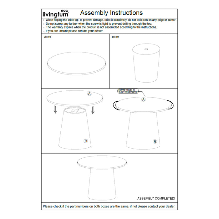 Eettafel Brix Bottecino Rond Mangohout Crème wit 130 cm-Eettafels-Livingfurn