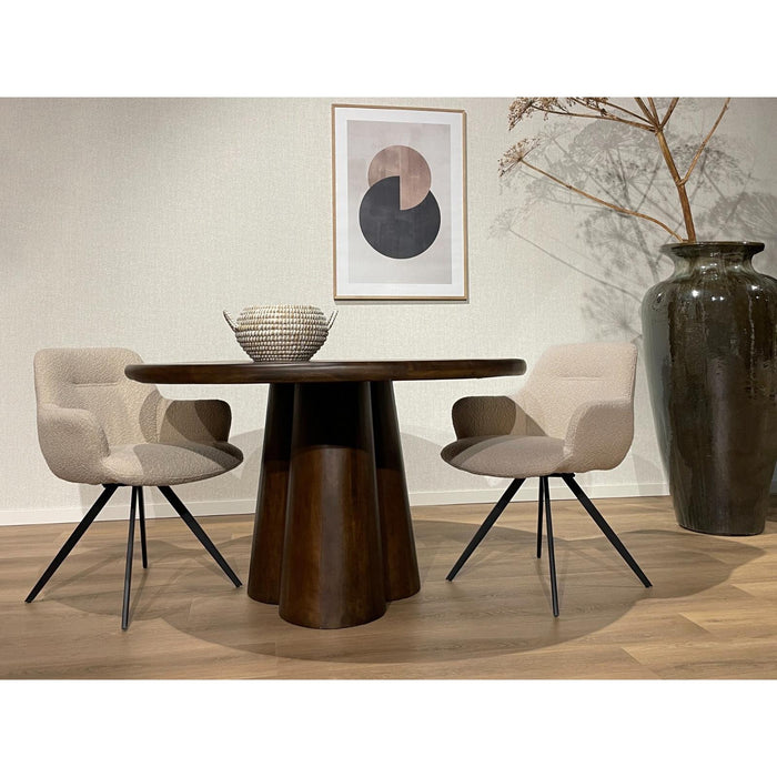 Eettafel Brix Clubs Mangohout Bruin 130 cm-Eettafels-Livingfurn