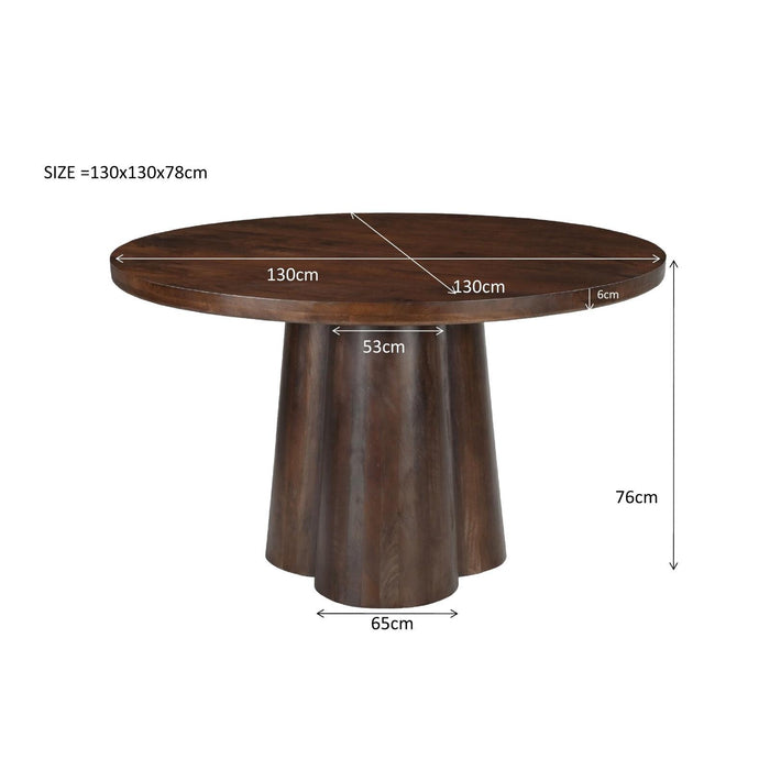 Eettafel Brix Clubs Mangohout Bruin 130 cm-Eettafels-Livingfurn