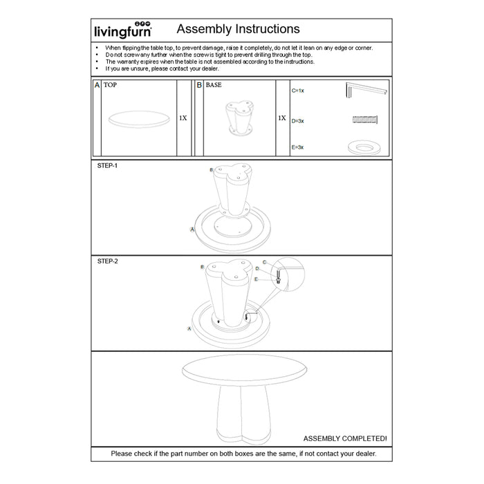 Eettafel Brix Clubs Mangohout Bruin 130 cm-Eettafels-Livingfurn