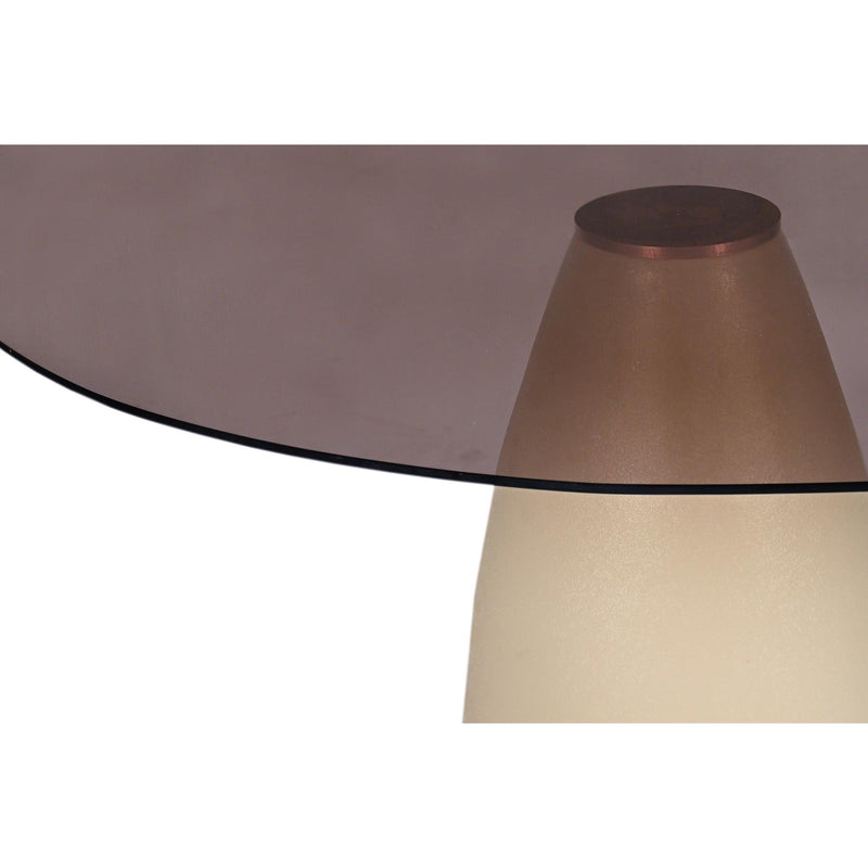 Eettafel Brix Eettafel Glas Crème wit 120x140 cm-Eettafels-Livingfurn