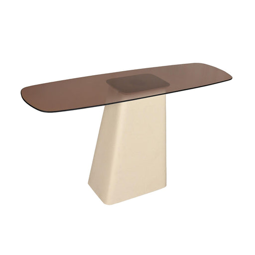 Eettafel Brix Eettafel Glas Crème wit 140x40 cm-Eettafels-Livingfurn