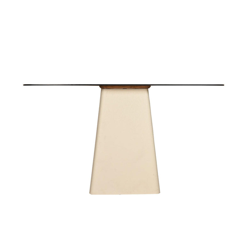 Eettafel Brix Eettafel Glas Crème wit 140x40 cm-Eettafels-Livingfurn