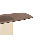 Eettafel Brix Eettafel Glas Crème wit 140x40 cm-Eettafels-Livingfurn