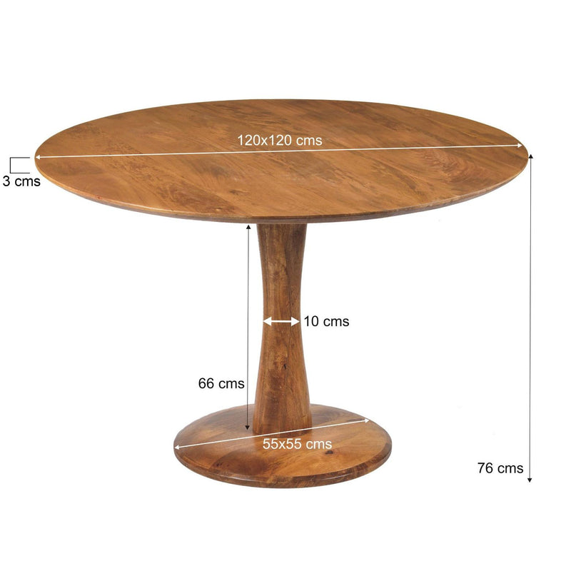 Eettafel Brix Eettafel Mangohout 120 cm-Eettafels-Livingfurn