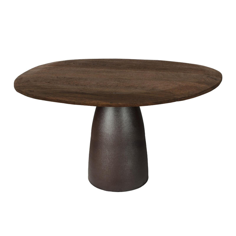 Eettafel Brix Eettafel Mangohout Bruin 120x140 cm-Eettafels-Livingfurn