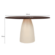 Eettafel Brix Eettafel Mangohout Crème wit 120x140 cm-Eettafels-Livingfurn